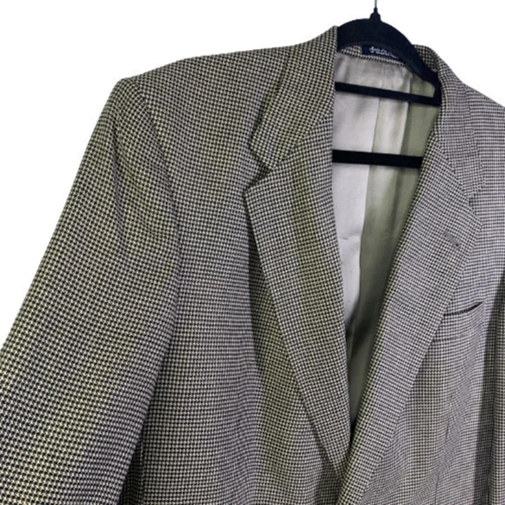 AUSTIN REED Beige Houndstooth Sport Coat Blazer‎ Jacket